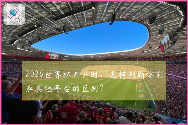2026世界杯开户时，怎样判断体彩和其他平台的区别？
